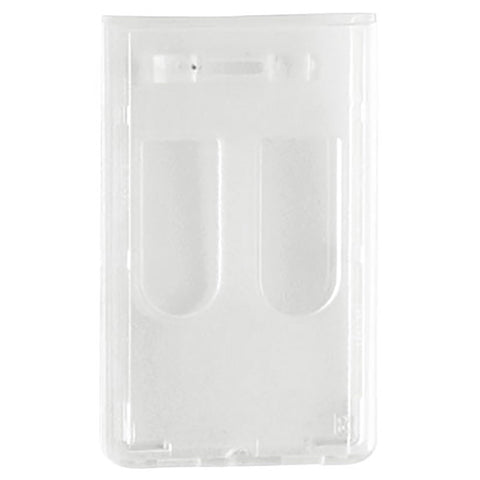 Frosted Rigid Plastic Vertical 2-Card Access Badge Holder, 2.13" x 3.38" (50/Pack) - Wristbands.com