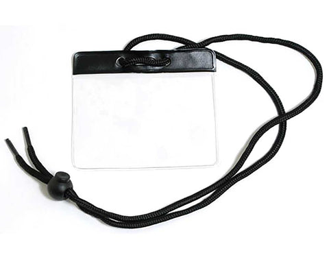 Vinyl Badge Holder with Color Bar and Neck Cord (100/Pack) - Wristbands.com