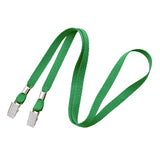 3/8" Open Ended Lanyard with Two Bulldog Clips (100/Pack) - Wristbands.com