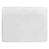 Vinyl Horizontal Badge Holder with Slot and Chain Holes, 4" x 3" Clear (100/Pack)