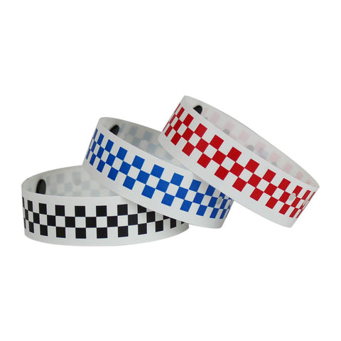 Superband® Expressions Plastic Wristbands 3/4" Checkerboard Design 4018 (500/Box) - Wristbands.com