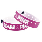 SuperBand® Expressions Plastic Wristbands 3/4" Team Pink Design 4063 - Day Glow  Pink (500/Box) - Wristbands.com