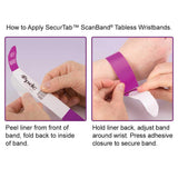 SecurTab™ ScanBand® Tabless Direct Thermal Wristbands 1 1/8" 7244NT (500/Box) - Wristbands.com
