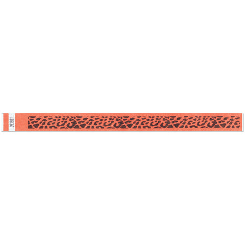Tytan Band® Expressions Tyvek Wristbands 3/4" Leopard Design NTX58 - Day Glow Orange (500/Pack) - Wristbands.com
