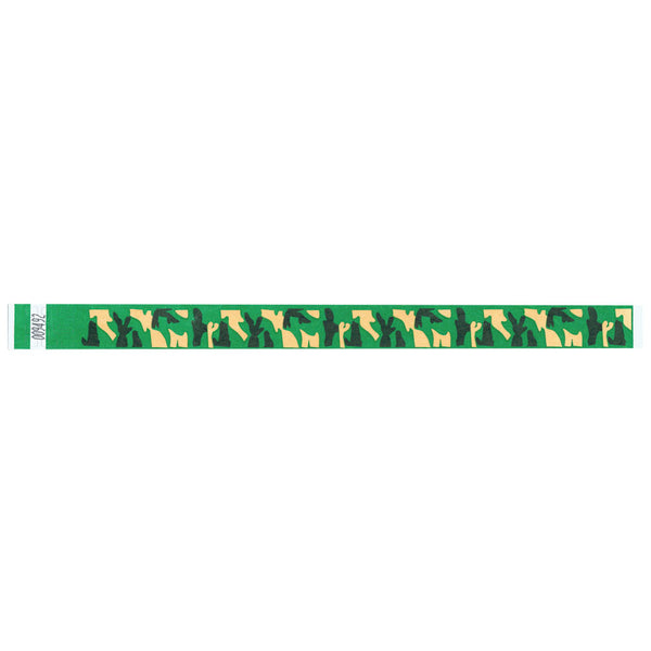Tytan Band® Expressions Tyvek Wristbands 3/4" Camouflage Design NTX66 - Kelly Green (500/Pack) - Wristbands.com