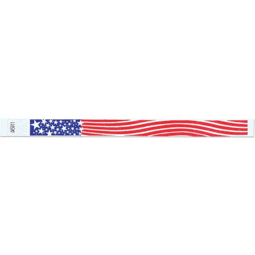 Tytan Band® Expressions Tyvek Wristbands 3/4" Patriotic Design NTX99 - White (500/Pack) - Wristbands.com