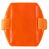 Vinyl Vertical Arm Band Badge Holder, 2.38" x 3.38" - Reflective Orange (25/Box) - Wristbands.com