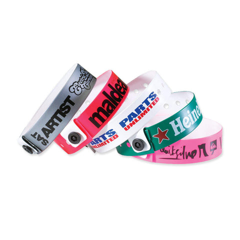 Custom Vinyl Wristbands 3/4" Imprinted Snap Closure VSP (500/Box) - Wristbands.com