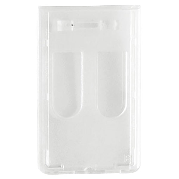 Frosted Rigid Plastic Vertical 2-Card Access Badge Holder, 2.13" x 3.38" (50/Pack) - Wristbands.com