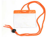 Vinyl Badge Holder with Color Bar and Neck Cord (100/Pack) - Wristbands.com