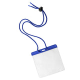 Vinyl Badge Holder with Color Bar and Neck Cord (100/Pack) - Wristbands.com