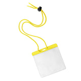 Vinyl Badge Holder with Color Bar and Neck Cord (100/Pack) - Wristbands.com