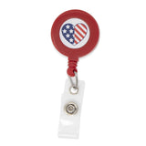 Round Patriotic Badge Reel - Red (25/Pack)