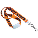 Event Staff Lanyard 5/8" - Orange (100/Pack) - Wristbands.com