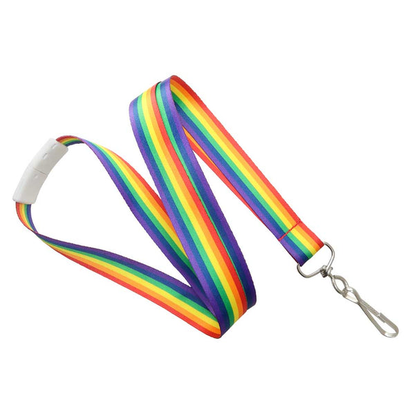 Rainbow Lanyard 3/4" (100/Pack) - Wristbands.com