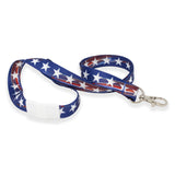 Patriotic Lanyard - USA Flag Stars on Blue Background  5/8" (100/Pack)