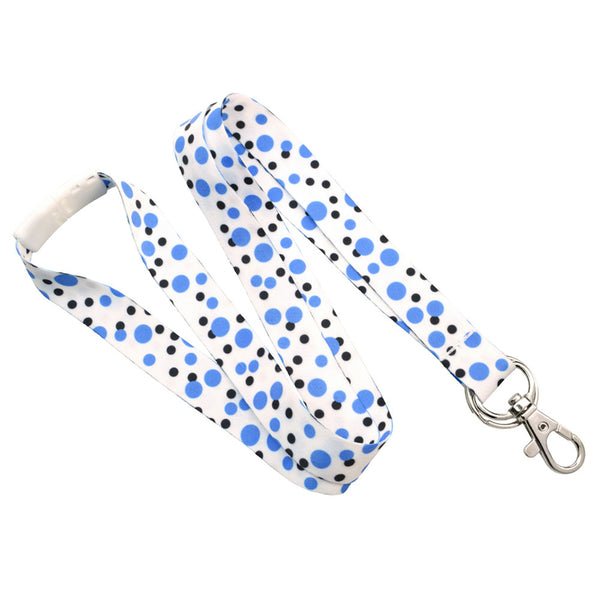 Polka Dot Lanyard with Trigger Hook and Split Ring 5/8" (10/Pack) - Wristbands.com