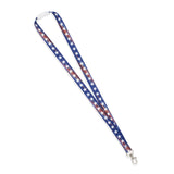 Patriotic Lanyard - USA Flag Stars on Blue Background  5/8" (100/Pack)