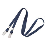 3/8" Open Ended Lanyard with Two Bulldog Clips (100/Pack) - Wristbands.com