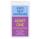 Vinyl Vertical Badge Holder with Slot and Chain Holes, 3" x 6" Clear (100/Pack) - Wristbands.com
