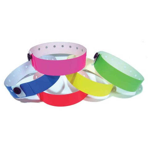 SuperBand® Medium Plastic Wristbands 3/4" 400P Snap Closure (500/Box) - Wristbands.com