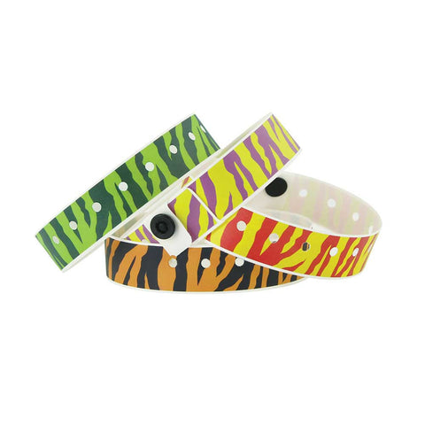 Superband® Expressions Plastic Wristbands 3/4" Tiger Design 4044 (500/Box) - Wristbands.com