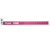 SuperBand® Expressions Plastic Wristbands 3/4" Team Pink Design 4063 - Day Glow  Pink (500/Box) - Wristbands.com