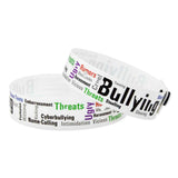 SuperBand® Expressions Plastic Wristbands 3/4" Bullying 4065 - White (500/Box) - Wristbands.com