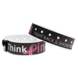 SuperBand® Expressions Plastic Wristbands 3/4" Think Pink Design 4067 - Gray (500/Box) - Wristbands.com