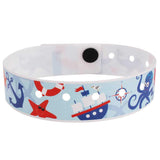 SuperBand® Expressions Plastic Wristbands 3/4" Ahoy Design 4071 - Light Blue (500/Box) - Wristbands.com