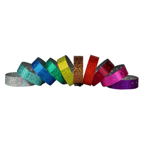 Liquid Glitter® Holographic Plastic Wristbands 3/4" 4480 (500/Box) - Wristbands.com