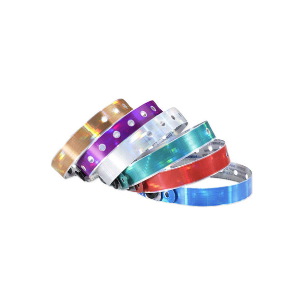 Kaleidoscope® Holographic Plastic Wristbands 1/2" 480P (500/Box) - Wristbands.com