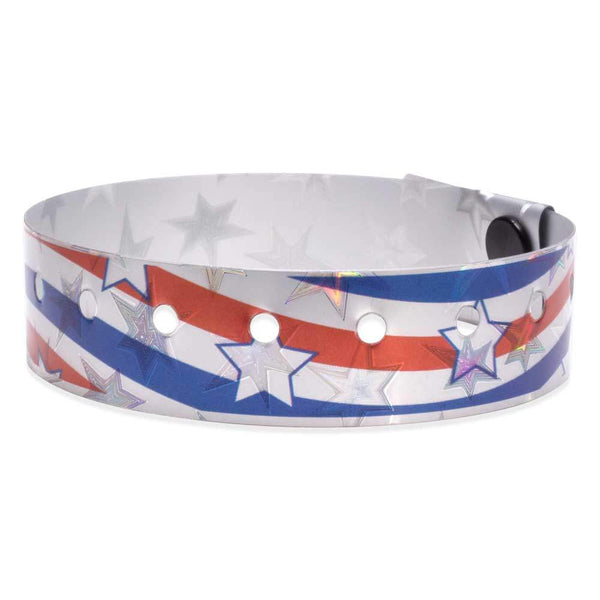 Holographic Expressions Plastic Wristbands 3/4" Liberty Design 4832HS - Silver (500/Box) - Wristbands.com