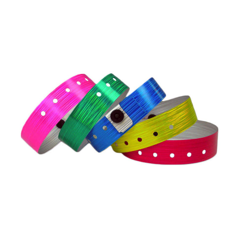 Holographic Plastic Wristbands 3/4" Rain Design 4840 (500/Box) - Wristbands.com