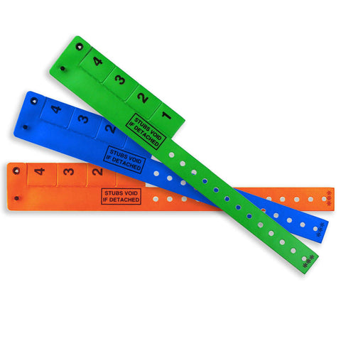 4-Tab Wrist-Rider® Wristicket® Vinyl Wristbands 3/4" 4TSP (500/Box) - Wristbands.com