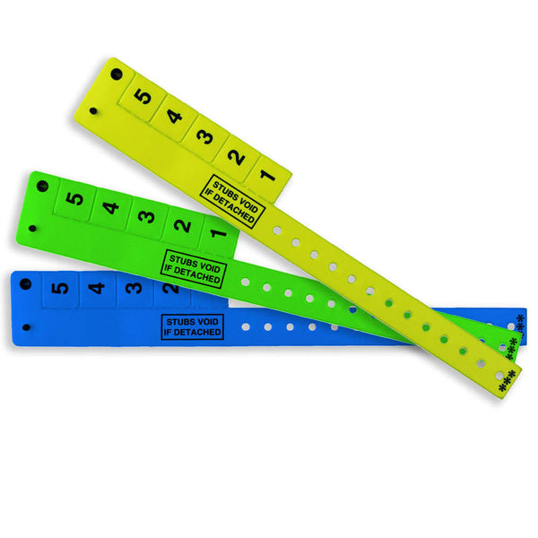 5-Tab Wrist-Rider® Wristicket® Vinyl Wristbands 3/4" 5TSP (500/Box) - Wristbands.com