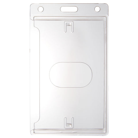 Economy Crystal Clear Vertical Side-Load Badge Holder, 2.13" x 3.38" (50/Box) - Wristbands.com