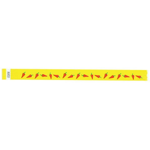 Tytan Band® Expressions Tyvek Wristbands 3/4" Chili Peppers Design NTX54 - Yellow (500/Pack) - Wristbands.com