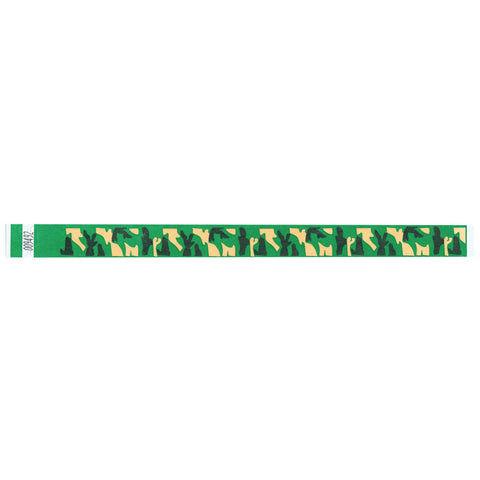 Tytan Band® Expressions Tyvek Wristbands 3/4" Camouflage Design NTX66 - Kelly Green (500/Pack) - Wristbands.com