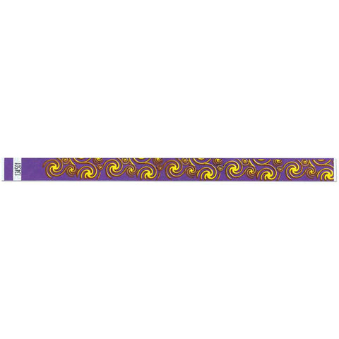 Tytan Band® Expressions Tyvek Wristbands 3/4" Swirls Design NTX71 - Purple (500/Pack) - Wristbands.com