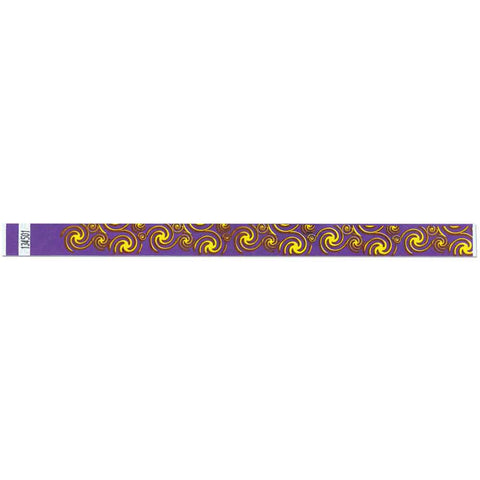 Tytan Band® Expressions Tyvek Wristbands 3/4" Swirls Design NTX71 - Purple (500/Pack) - Wristbands.com