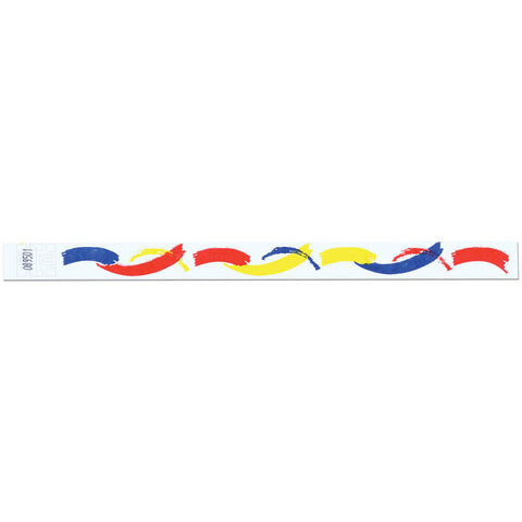 Tytan Band® Expressions Tyvek Wristbands 3/4" Paint Brush Design NTX84 - White (500/Pack) - Wristbands.com