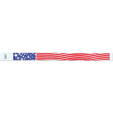 Tytan Band® Expressions Tyvek Wristbands 3/4" Patriotic Design NTX99 - White (500/Pack) - Wristbands.com
