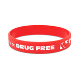 Silicone 1/2" Wristbands Happy To Be Drug Free (100/Pack) - Wristbands.com