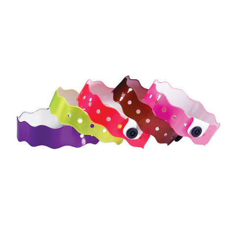 Vinyl Wristbands Wave Design 3/4" VSW Snap Closure (500/Box) - Wristbands.com