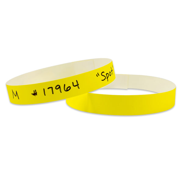 TabBand Max® 20" X 5/8" Animal ID Collar With  Adhesive Closure, Yellow (500/Case) - Wristbands.com