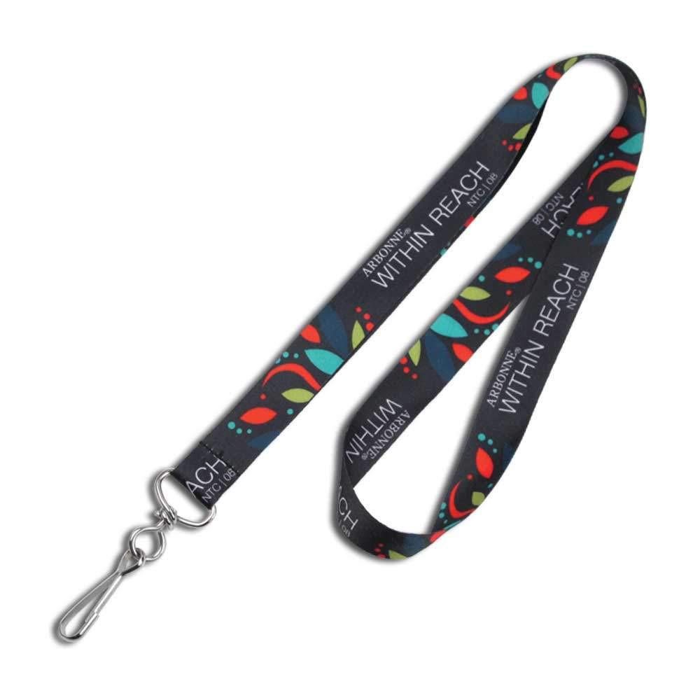 Pre Designed Full Color Lanyards with Horizontal Badge Holder