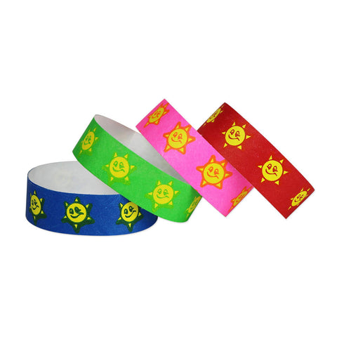 Tytan Band® Expressions Tyvek Wristbands 3/4" Smiley Sun Design NTX08 (500/Pack) - Wristbands.com