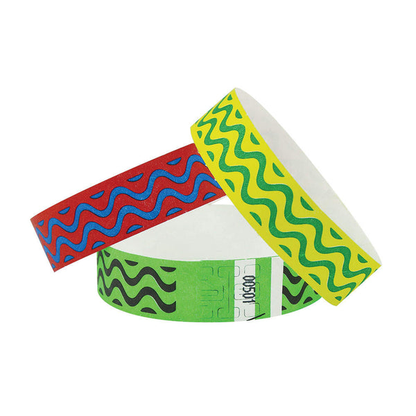 Tytan® Band Expressions Tyvek Wristbands 3/4" Wave Design NTX106 (500/Pack) - Wristbands.com