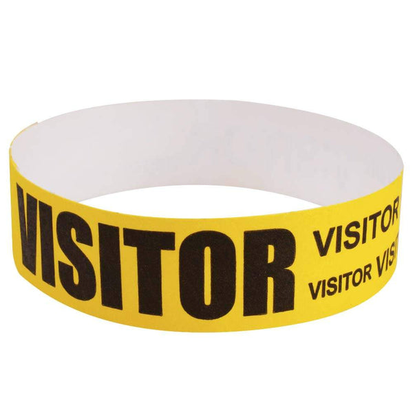 Tytan® Band Expressions Tyvek Wristbands 3/4" Visitor Design NTX115 - Yellow (500/Pack) - Wristbands.com